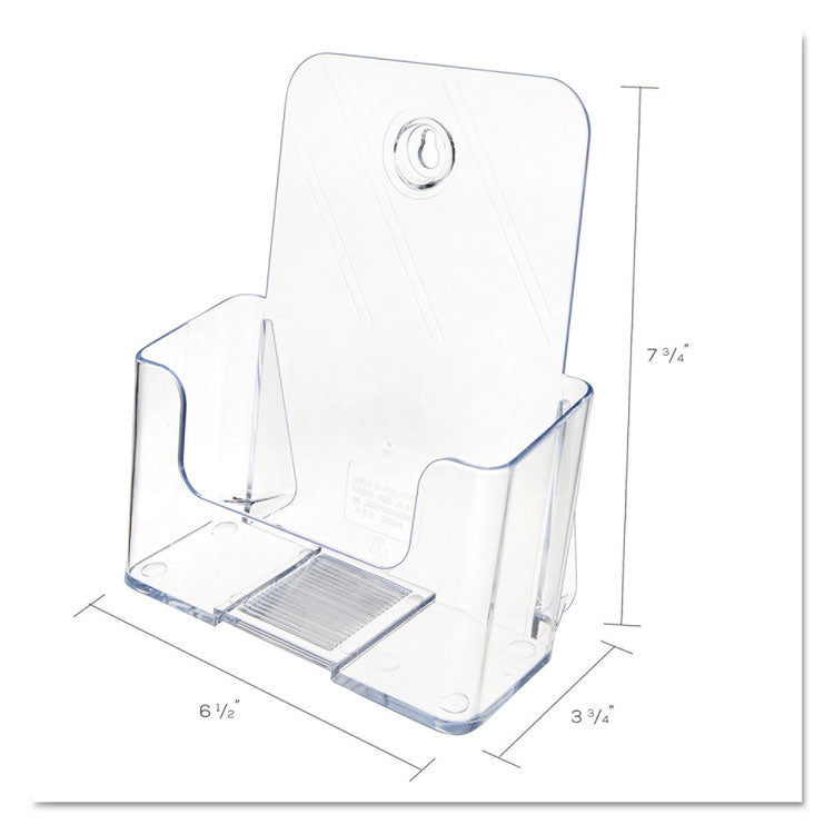 Docuholder For Countertop/wall-Mount, Booklet Size, 6.5w X 3.75d X 7.75h, Clear