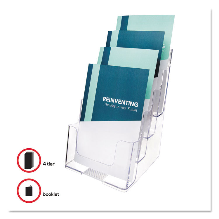 4-Compartment Docuholder, Booklet Size, 6.88w X 6.25d X 10h, Clear