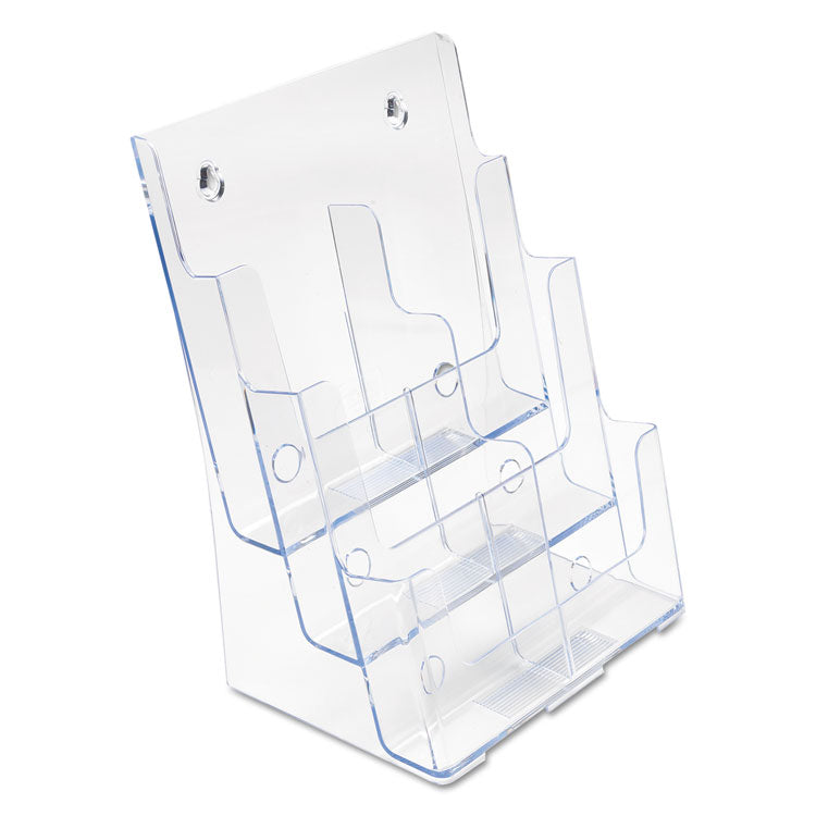 6-Compartment DocuHolder, Leaflet Size, 9.63w x 6.25d x 12.63h, Clear