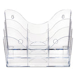 3-Tier Document Organizer W/6 Removable Dividers, 14w X 3.5d X 11.5h, Clear