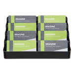 8-Tier Recycled Business Card Holder, Holds 400 Cards, 7.88 X 3.88 X 3.38, Plastic, Black