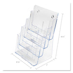 4-Compartment DocuHolder, Magazine Size, 9.38w x 7d x 13.63h, Clear