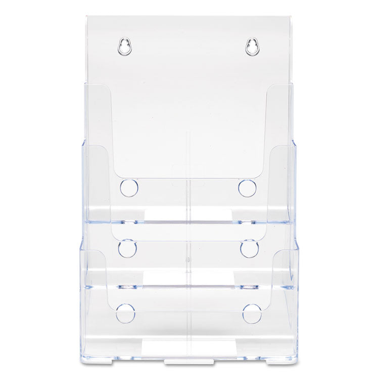 3-Compartment Docuholder, Magazine Size, 9.5w X 6.25d X 12.63, Clear