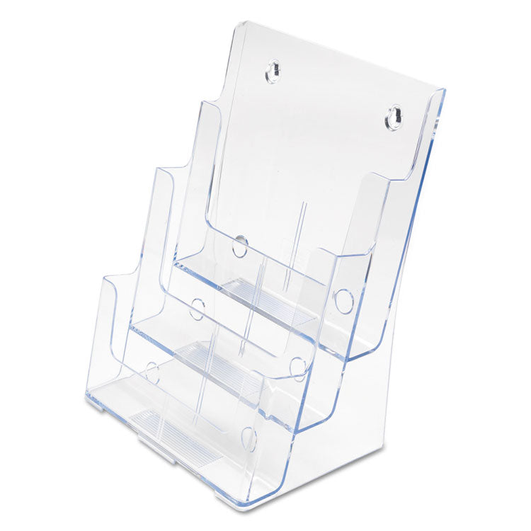 3-Compartment Docuholder, Magazine Size, 9.5w X 6.25d X 12.63, Clear
