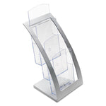 3-Tier Literature Holder, Leaflet Size, 6.75w X 6.94d X 13.31h, Silver
