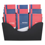 3-Tier Document Organizer W/6 Removable Dividers, 13.38w X 3.5d X 11.5h, Black