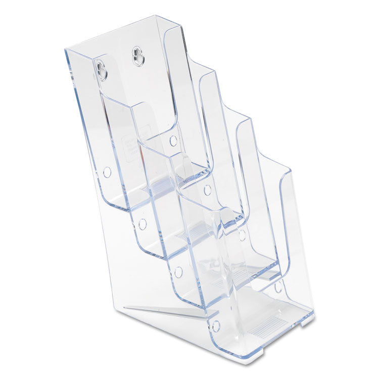 4-Compartment Docuholder, Leaflet Size, 4.88w X 6.13d X 10h, Clear