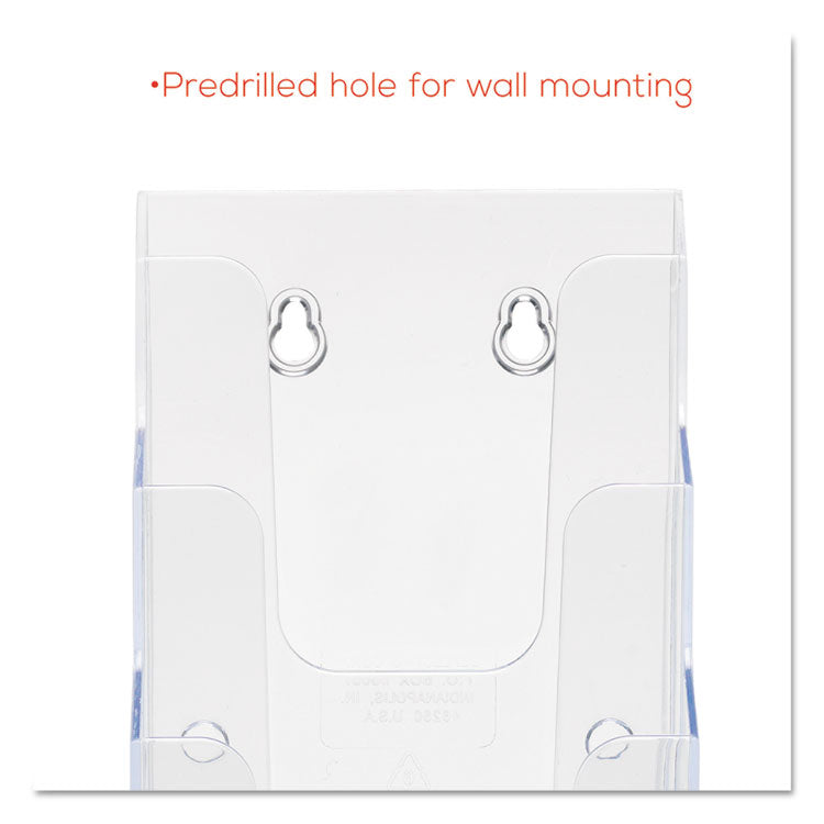 4-Compartment Docuholder, Leaflet Size, 4.88w X 6.13d X 10h, Clear