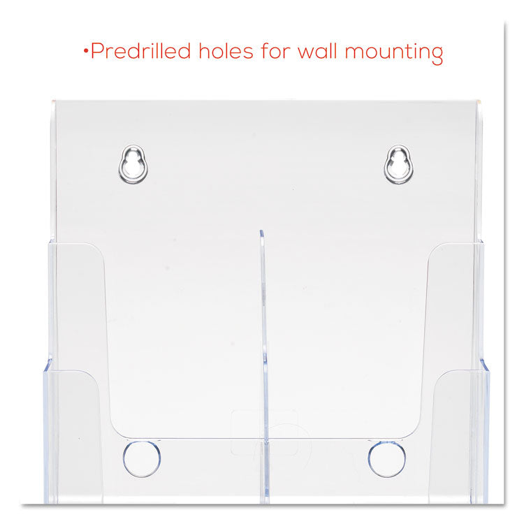 6-Compartment DocuHolder, Leaflet Size, 9.63w x 6.25d x 12.63h, Clear