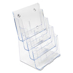 4-Compartment DocuHolder, Magazine Size, 9.38w x 7d x 13.63h, Clear