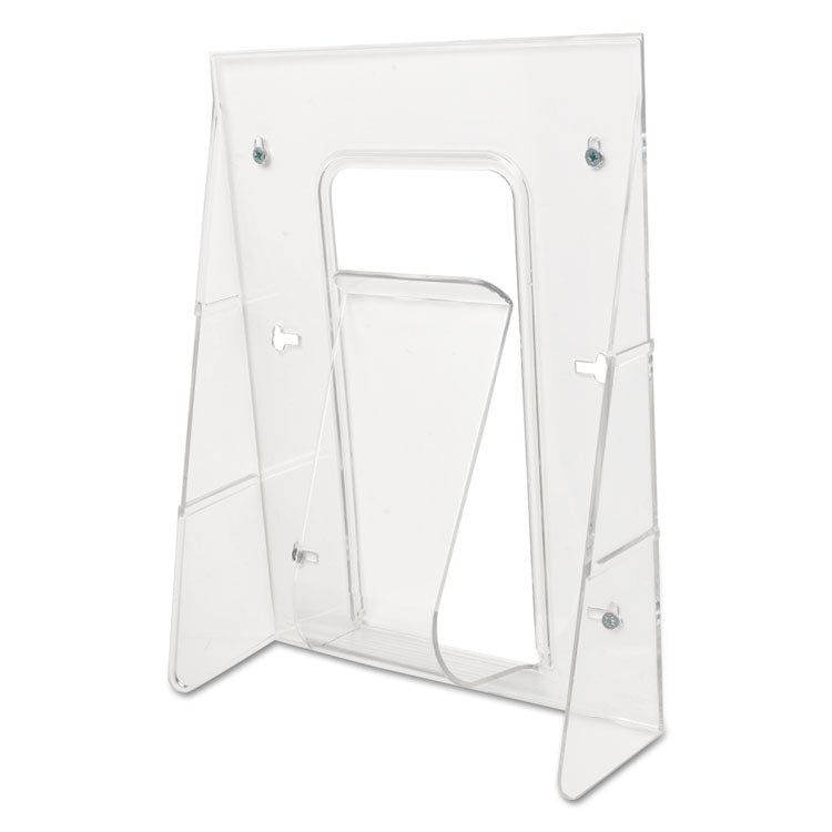 Stand-Tall Wall-Mount Literature Rack, Magazine, 9.13w X 3.25d X 11.88h, Clear
