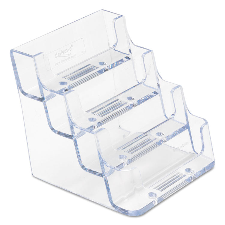 4-Pocket Business Card Holder, Holds 200 Cards, 3.94 X 3.5 X 3.75, Plastic, Clear