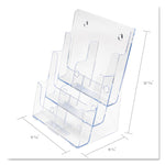 6-Compartment DocuHolder, Leaflet Size, 9.63w x 6.25d x 12.63h, Clear