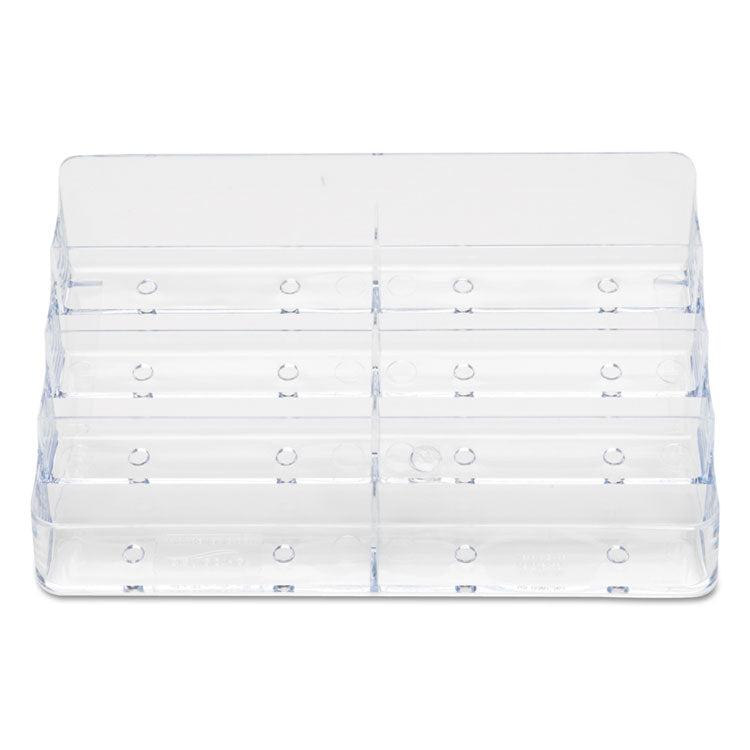 8-Pocket Business Card Holder, Holds 400 Cards, 7.78 X 3.5 X 3.38, Plastic, Clear