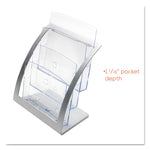 3-Tier Literature Holder, Leaflet Size, 11.25w X 6.94d X 13.31h, Silver