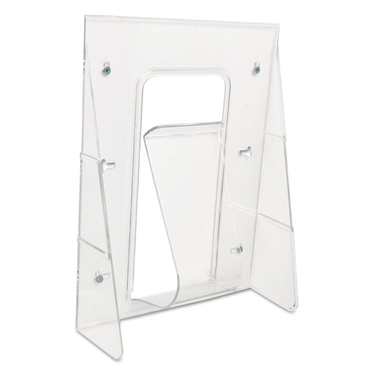 Stand-Tall Wall-Mount Literature Rack, Magazine, 9.13w X 3.25d X 11.88h, Clear