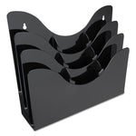 3-Tier Document Organizer W/6 Removable Dividers, 13.38w X 3.5d X 11.5h, Black