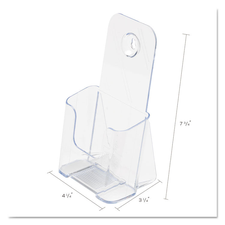 Docuholder For Countertop/wall-Mount, Leaflet Size, 4.25w X 3.25d X 7.75h, Clear