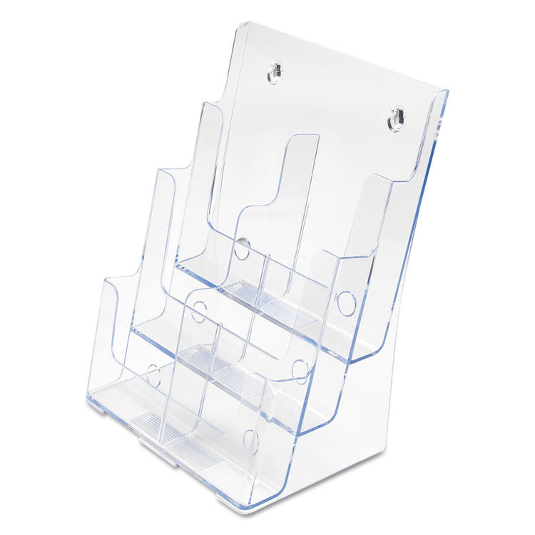 6-Compartment DocuHolder, Leaflet Size, 9.63w x 6.25d x 12.63h, Clear