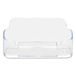 Horizontal Business Card Holder, Holds 50 Cards, 3.88 X 1.38 X 1.81, Plastic, Clear