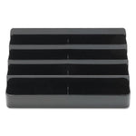 8-Tier Recycled Business Card Holder, Holds 400 Cards, 7.88 X 3.88 X 3.38, Plastic, Black