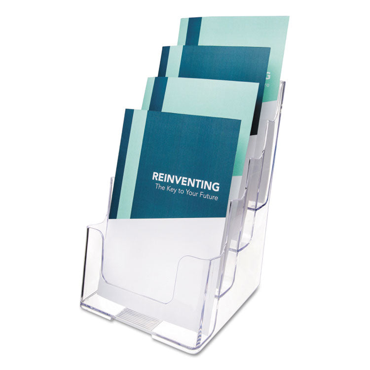 4-Compartment Docuholder, Booklet Size, 6.88w X 6.25d X 10h, Clear