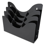 3-Tier Document Organizer W/6 Removable Dividers, 13.38w X 3.5d X 11.5h, Black