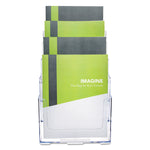 4-Compartment DocuHolder, Magazine Size, 9.38w x 7d x 13.63h, Clear