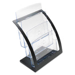 3-Tier Literature Holder, Leaflet Size, 11.25w x 6.94d x 13.31h, Black