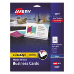 Print-To-The-Edge True Print Business Cards, Inkjet, 2 X 3.5, White, 160 Cards, 8 Cards Sheet, 20 Sheets/pack