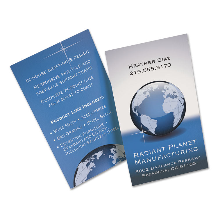 Print-To-The-Edge True Print Business Cards, Inkjet, 2 X 3.5, White, 160 Cards, 8 Cards Sheet, 20 Sheets/pack