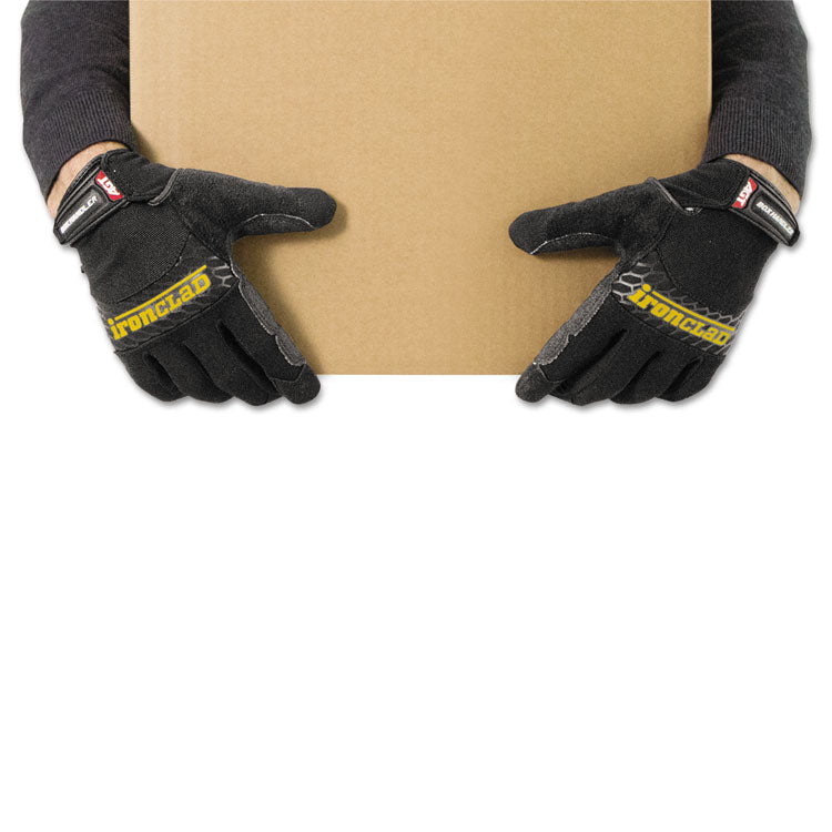 Box Handler Gloves, EN388: 3131, 9" Long, Medium, Black, Pair