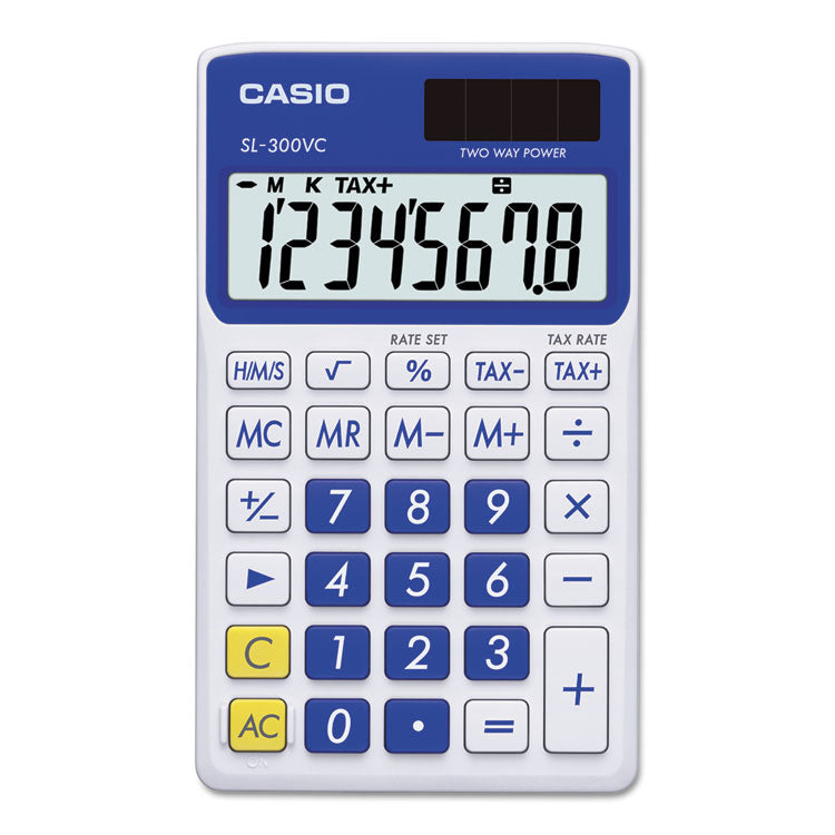 Sl-300svcbe Handheld Calculator, 8-Digit Lcd, Blue