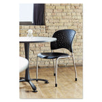 Reve Guest Chair with Straight Legs, 19" x 24.5" x 33.5", Black Seat, Black Back, Silver Base, 2/Carton