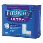 Fitright Ultra Protective Underwear, Large, 40" To 56" Waist, 20/pack, 4 Pack/carton