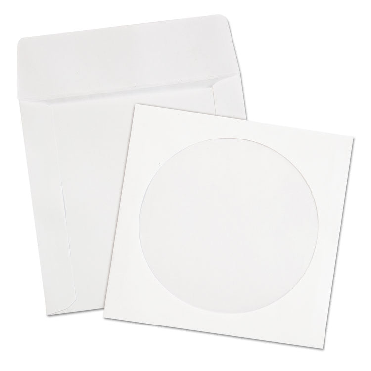 CD/DVD Sleeves, 1 Disc Capacity, White, 250/Box