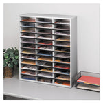 Literature Organizer, 36 Letter Compartments, 29 x 11.88 x 34.69, Dove Gray