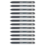 Inkjoy Gel Pen, Retractable, Medium 0.7 Mm, Black Ink, Black Barrel, Dozen