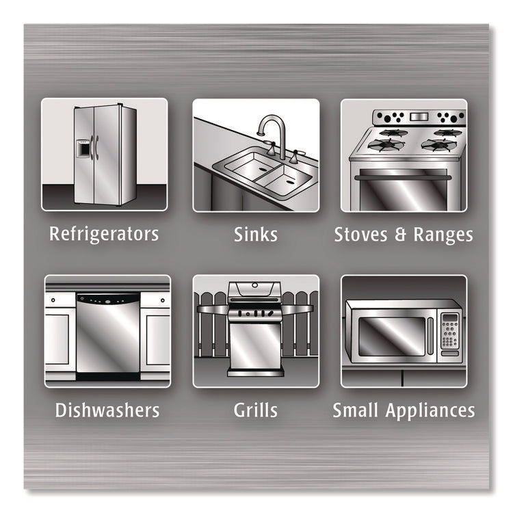 Stainless Steel Wipes, 1-Ply, 7 x 8, White, 30/Canister, 4 Canisters/Carton