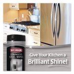 Stainless Steel Wipes, 1-Ply, 7 x 8, White, 30/Canister