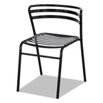 CoGo Steel Outdoor/Indoor Stacking Chair, Supports Up to 250 lb, 17" Seat Height, Black Seat, Black Back, Black Base,2/Carton