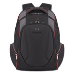 Launch Laptop Backpack, Fits Devices Up to 17.3", Polyester, 12.5 x 8 x 19.5, Black/Gray/Red