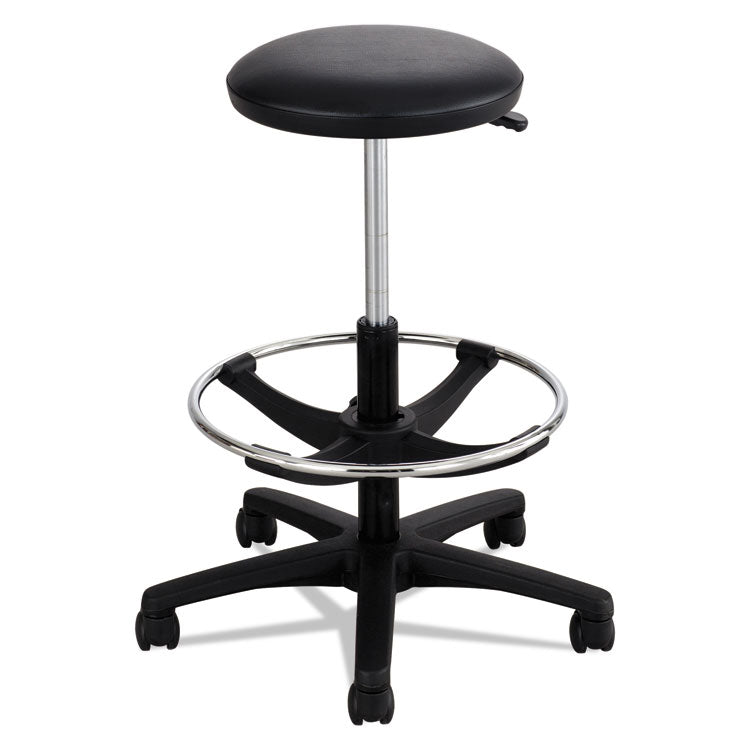 Extended-Height Lab Stool, Backless, Supports Up To 250 Lb, 22" To 32" Seat Height, Black