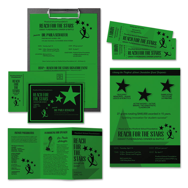 Color Cardstock, 65 lb Cover Weight, 8.5 x 11, Gamma Green, 250/Pack