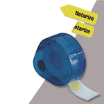 Arrow Message Page Flags In Dispenser, "notarize", Yellow, 120 Flags/dispenser