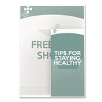 Superior Image Slanted Sign Holder with Front Pocket, 9w x 4.5d x 10.75h, Clear