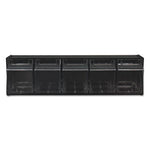Tilt Bin Interlocking Multi-Bin Storage Organizer, 5 Sections, 23.63" X 5.25" X 6.5", Black/clear