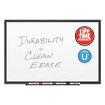 Classic Series Porcelain Magnetic Dry Erase Board, 96" x 48", White Surface, Black Aluminum Frame