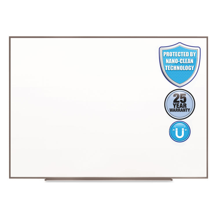 Fusion Nano-Clean Magnetic Whiteboard, 96" x 48", White Surface, Satin Aluminum Frame