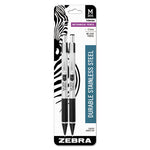 M-301 Mechanical Pencil, 0.5 mm, HB (#2), Black Lead, Silver/Black Barrel, 2/Pack